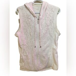 Women's Cream Sleeveless Hoodie